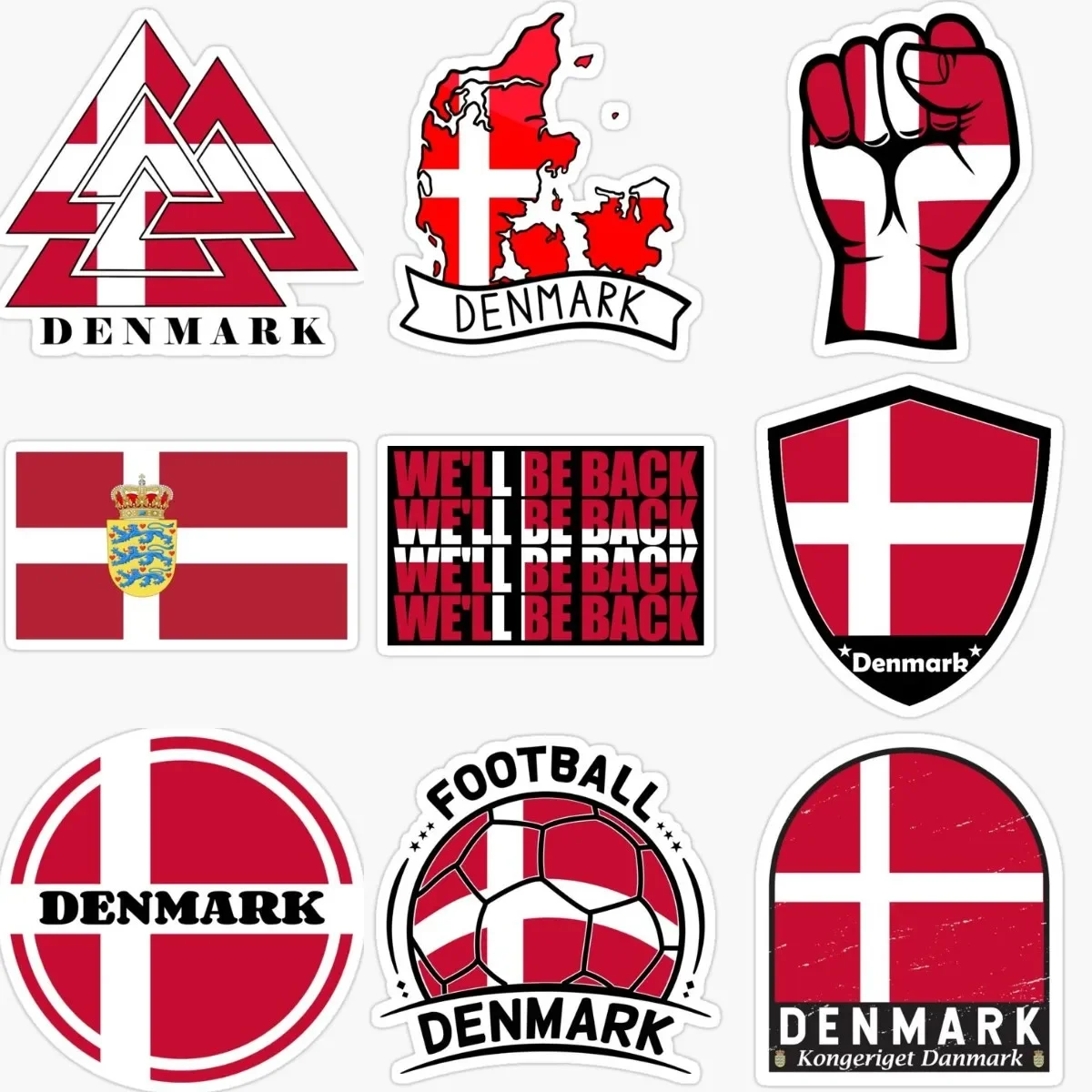 

DK Denmark Flag Map Emblem PVC Creative Waterproof Stickers for Decorate Car Laptop Window Motorcycle Helmet Bicycle Off-road