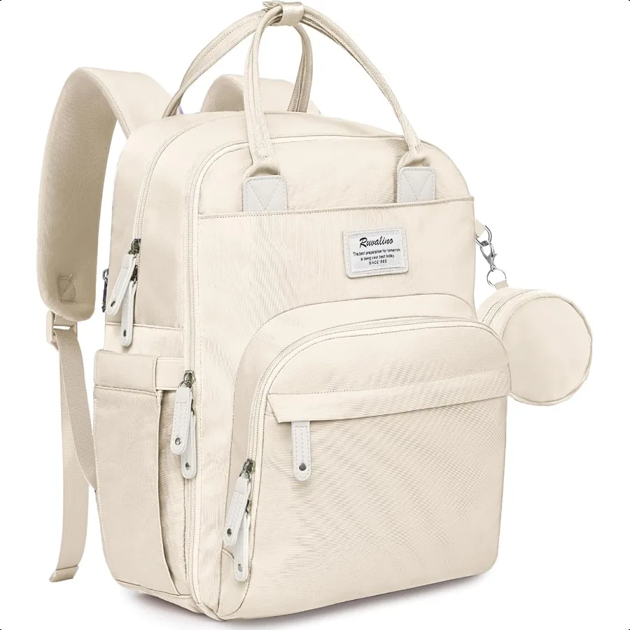 

Рюкзак для подгузников RUVALINO, многофункциональная детская дорожная сумка с пеленальной подушечкой, изолированные держатели для бутылочек, чехол для соски, большая емкость