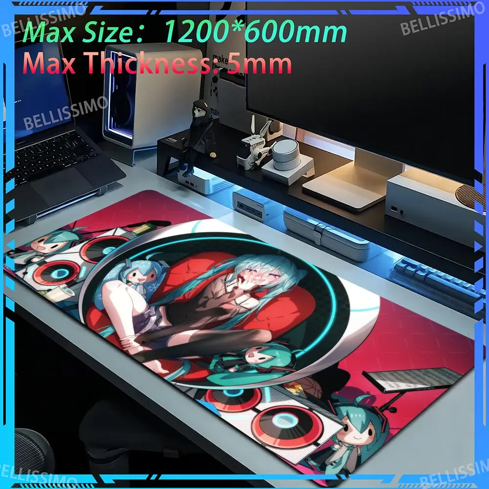 M_miku Mouse Locked edge Pad Office accessories Esports mouse pads Desktop accessories Oversized Gaming Desk mats