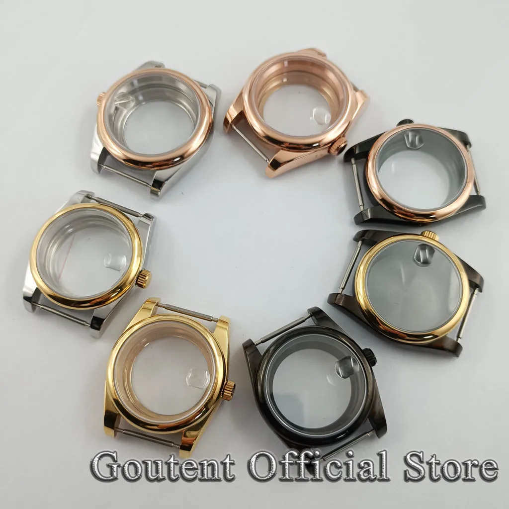 36mm/39mm Silver/Black/Gold Watch Case Men Fit NH35/36/34,Miyota8215/821A DG2813/3804 ETA 2836,2824 PT5000 Movement