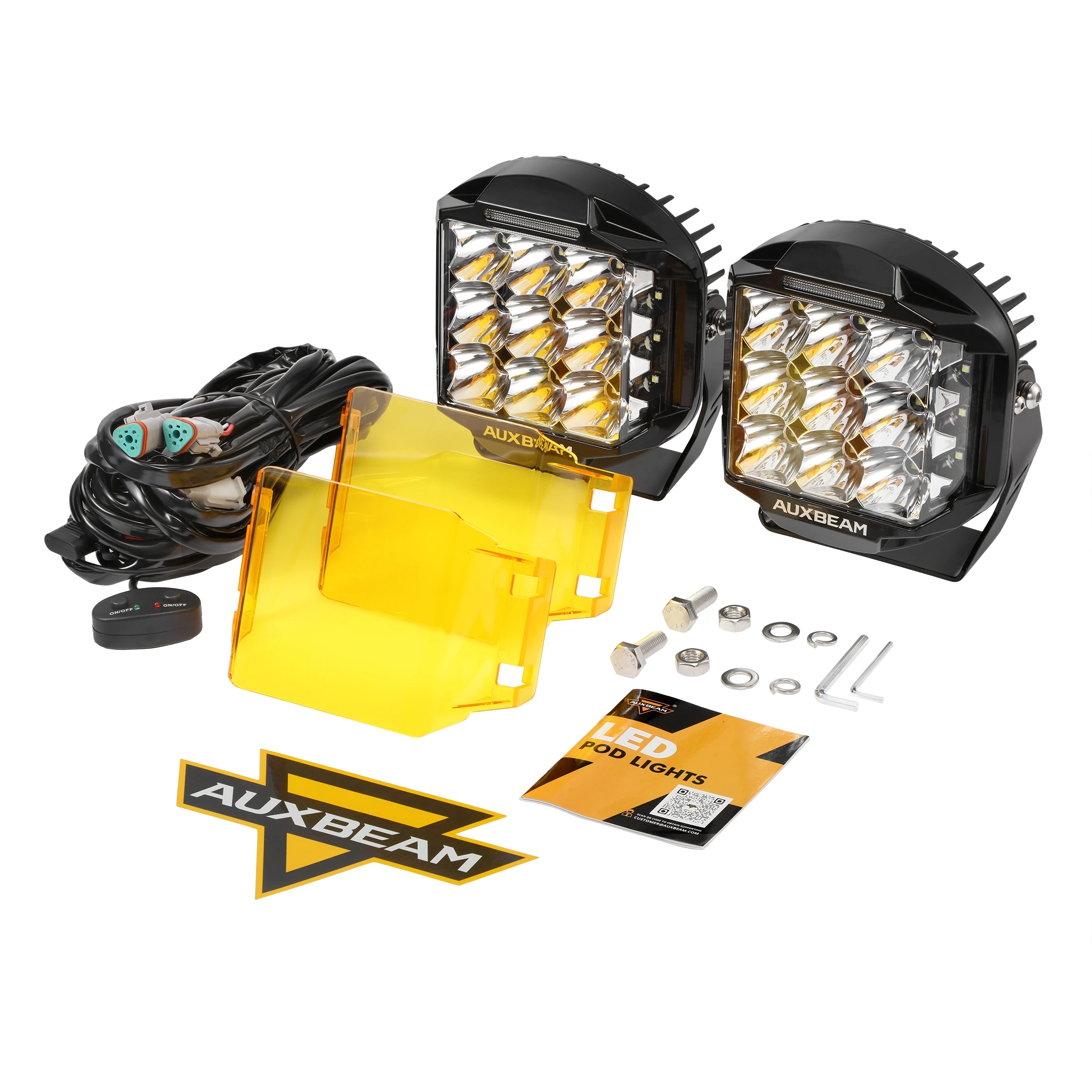AUXBEAM V-MAX SERIES 4/5/7 inch LED Work Light with Amber Shell