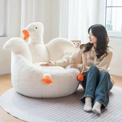 Children's Lazy Sofa Balcony White Goose Bean Bag Tatami Soft Comfortable Small Sofa Seat Balcony Floor Tiktok Pop-ups