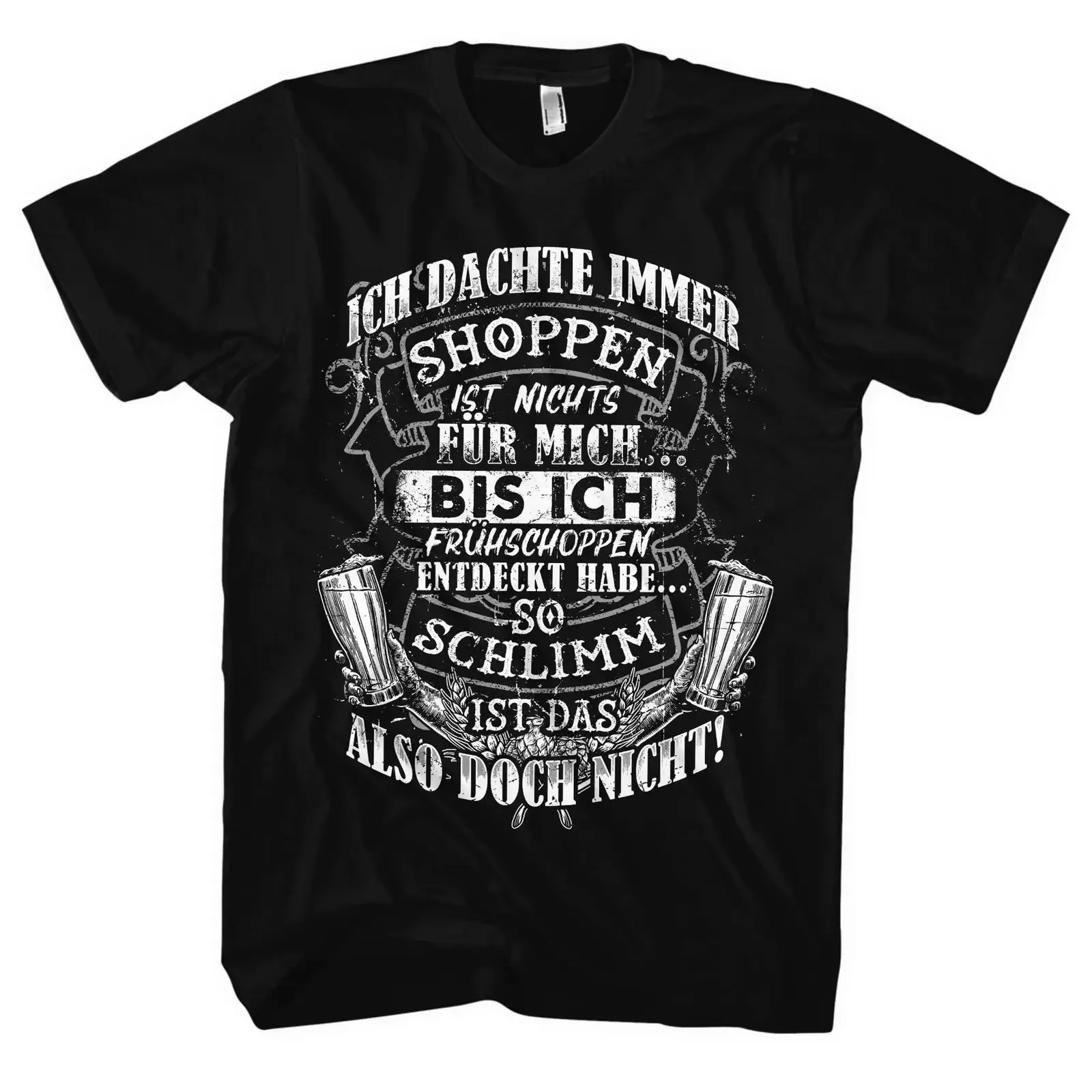 Morning pint Men's T shirt Beer Drinking Party Alcohol Mallorca Day Father's vintage Washed Stylish Unisex streetwear fashion