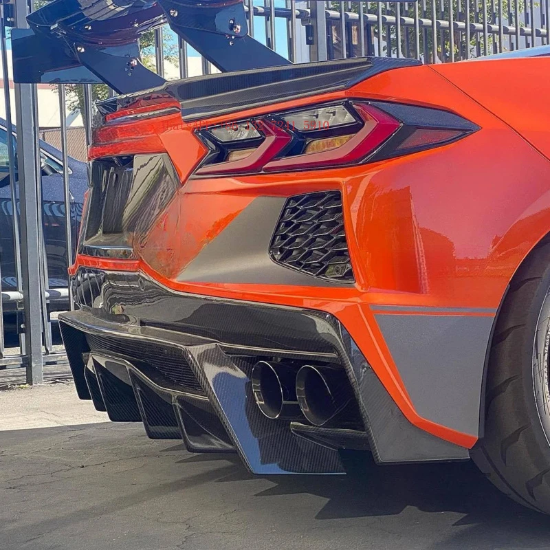 Rear Spoiler Wing Fits  Corvette C8 Z51 Stingray Upgraded to APR Carbon Fober Modification Black Spoiler Car Exterior