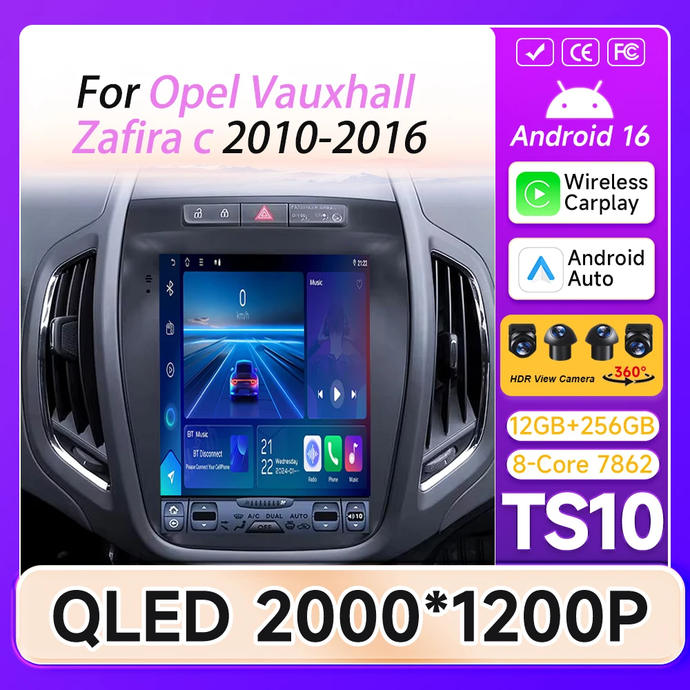 CarPlay pour Opel Vauxhall Zafira C 2010-2016, navigation GPS, autoradio, système intelligent pour voiture, écran autoradio, stéréo.