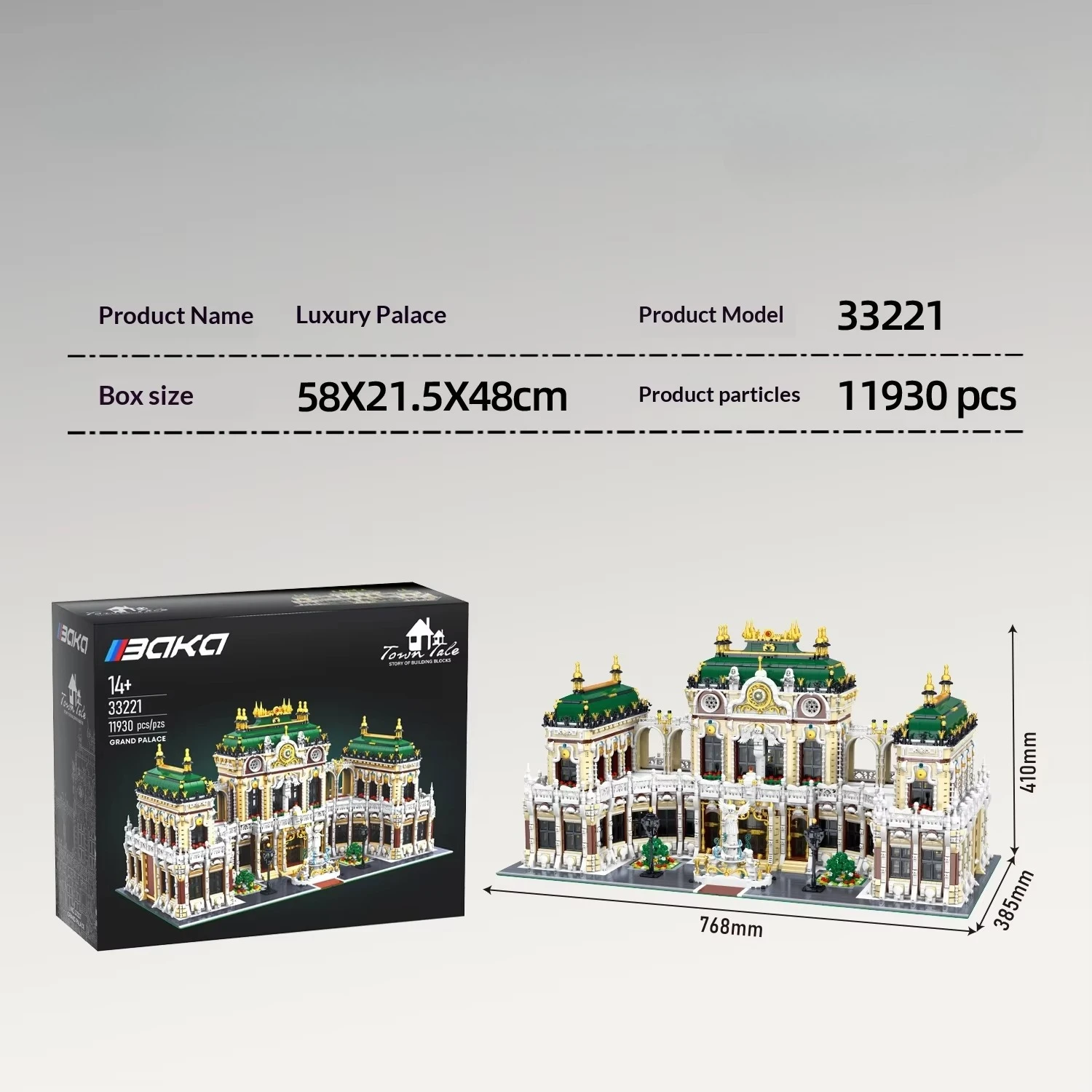 Thailand Grand Luxury Large World Architecture Street Scene Assembled Building Block Toy