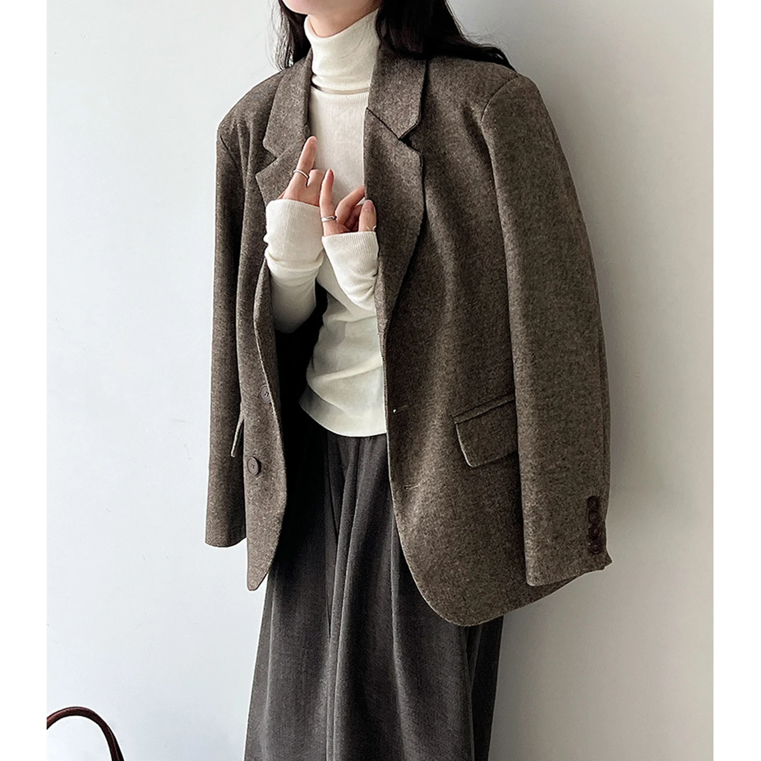 

Allingentle Grey Women's Suit Blazer Business Jacket Elegant Blazer Party Outfit for Daily Casual Office Customize