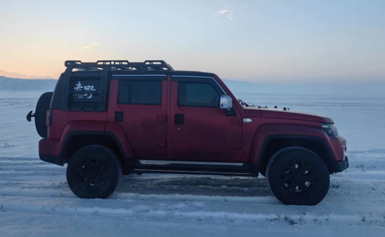 LED Lighted Roof Rack Cargo Basket for Jeep JK JL 2/4 Door W/Ladder Mount