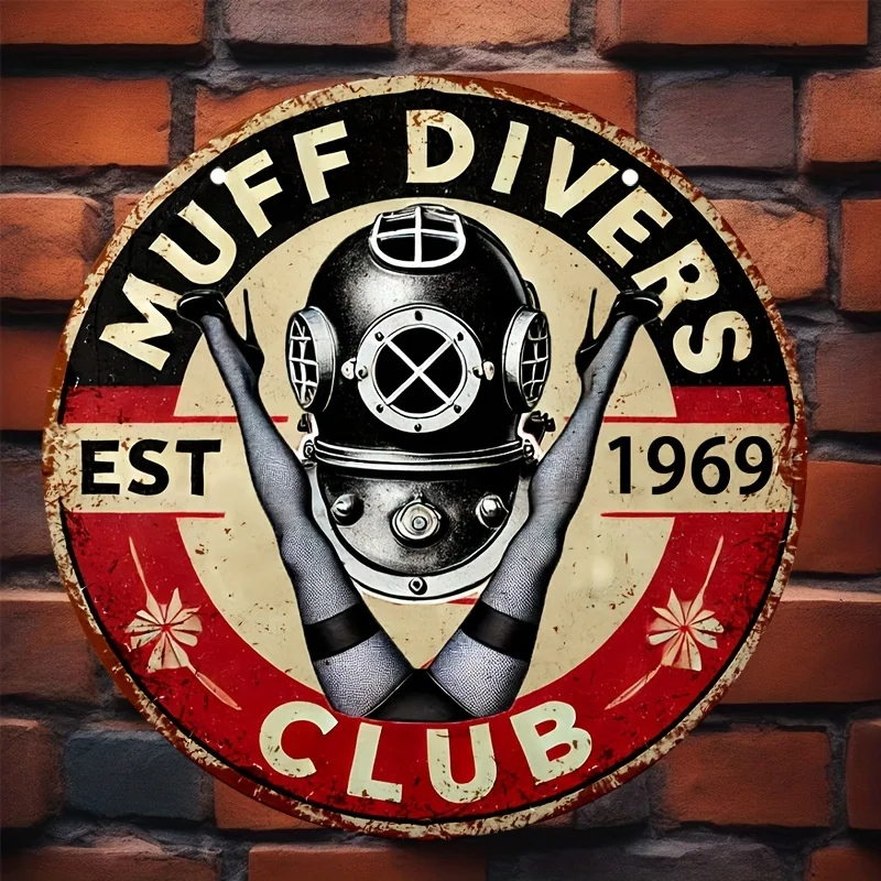 Vintage Aluminum Muff Divers Club Decorative Sign 8\