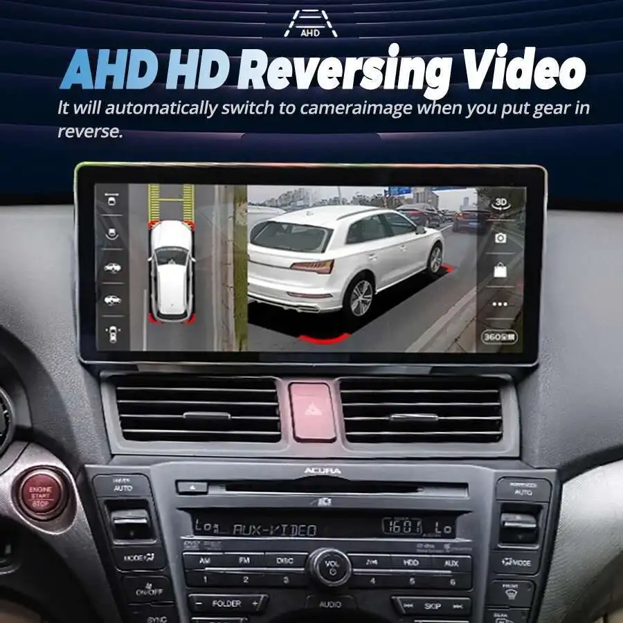 บลูทูธมัลติมีเดีย Player สําหรับ Acura TL 2008-2012 Android 12.3 "รถวิทยุสเตอริโอ CarPlay GPS นําทาง Qled หน้าจอ