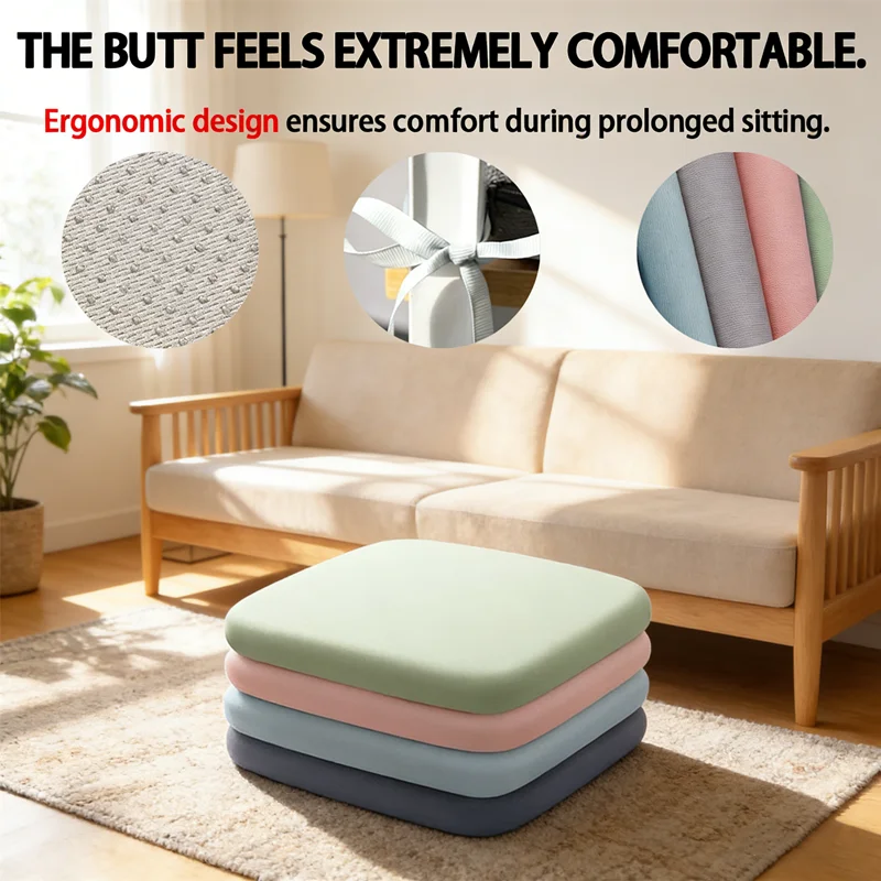Ergonomic Office Chair Pad Extra Thick Memory Foam with Ventilation Relieves Tailbone Pressure Promotes Healthy Sitting Posture