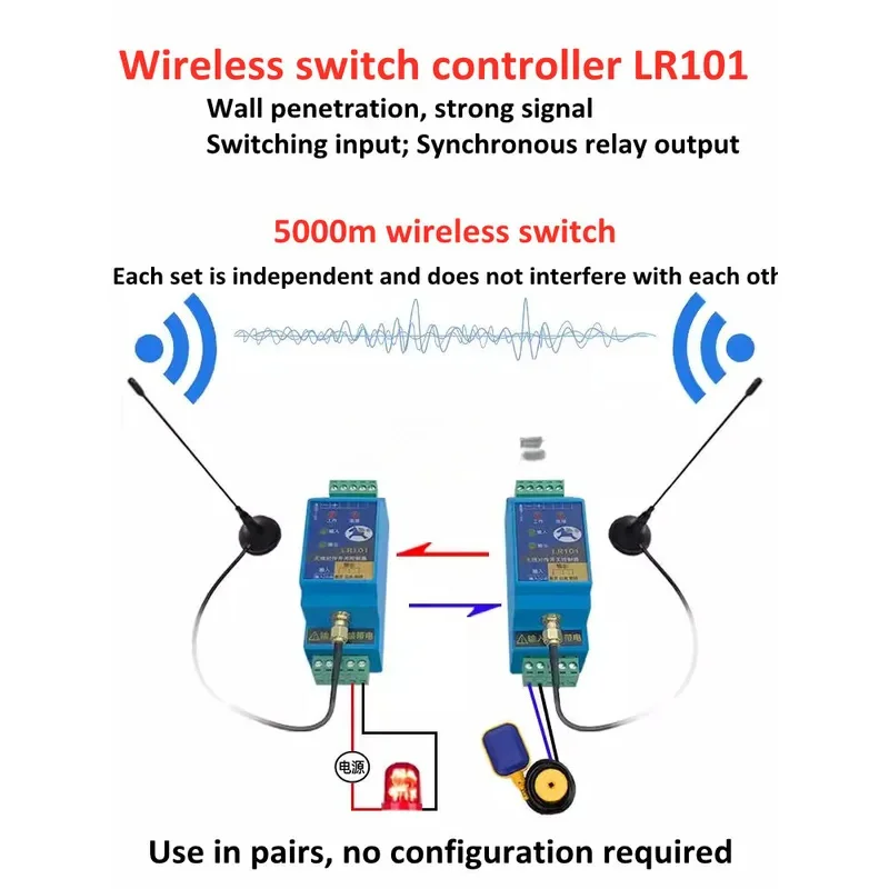 Quantity Wireless Transmission Module Relay Output Water Pump Float Switch Remote Control