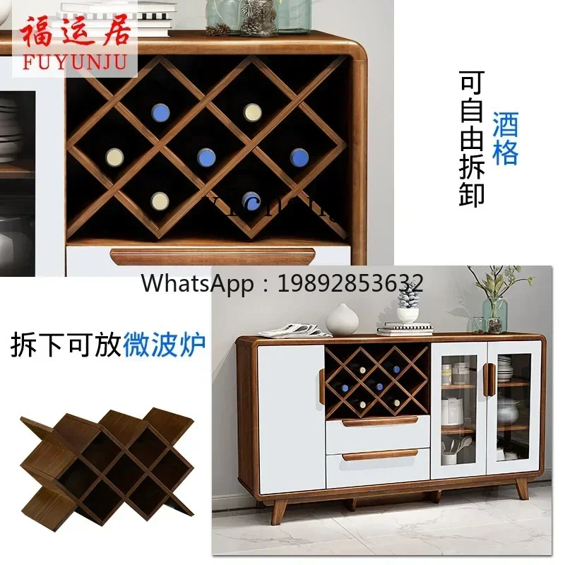 

H3-23 side cabinet modern simple solid wood frame dining room tea cabinet kitchen storage cabinet