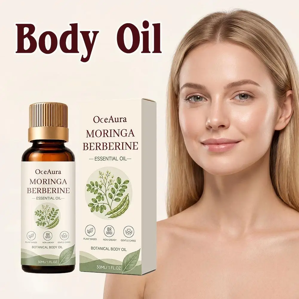 Moringa Berberine Refreshing Body Essential Oil, Skin Care Essential Oil For Soft & Tender Non sticky, Moisturizing & Hydrating