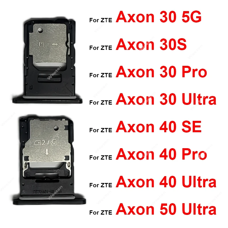 SIM Card Slot Tray Holder Adapter For ZTE Axon 30 30S 40 50 Pro Ultra SE 5G Axon 60 Lite SIM Card Tray Slot Spare Parts
