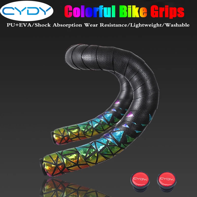 CYDY Bicycle Handlebar Tape Colorful PU+EVA Cycling Road Bike Handle Grip Handle Bar Belt Bike Strap Wheel Cover Accessories