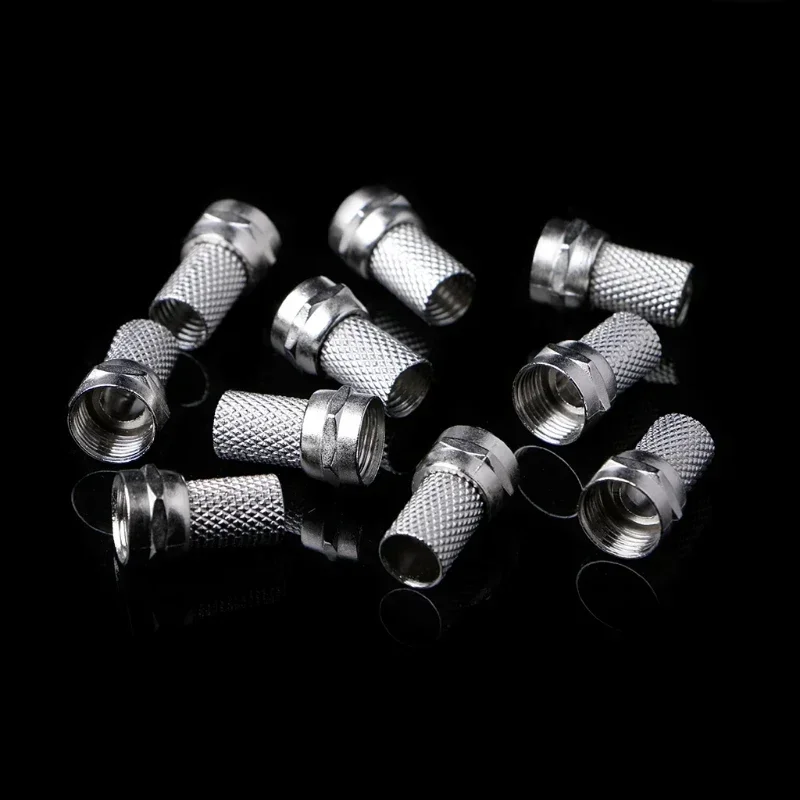 For RG6 Satellite TV Antenna Coax Cable Transmission, 10 Pcs 75 - 5 F Connector, Screw On Type, Twist - on
