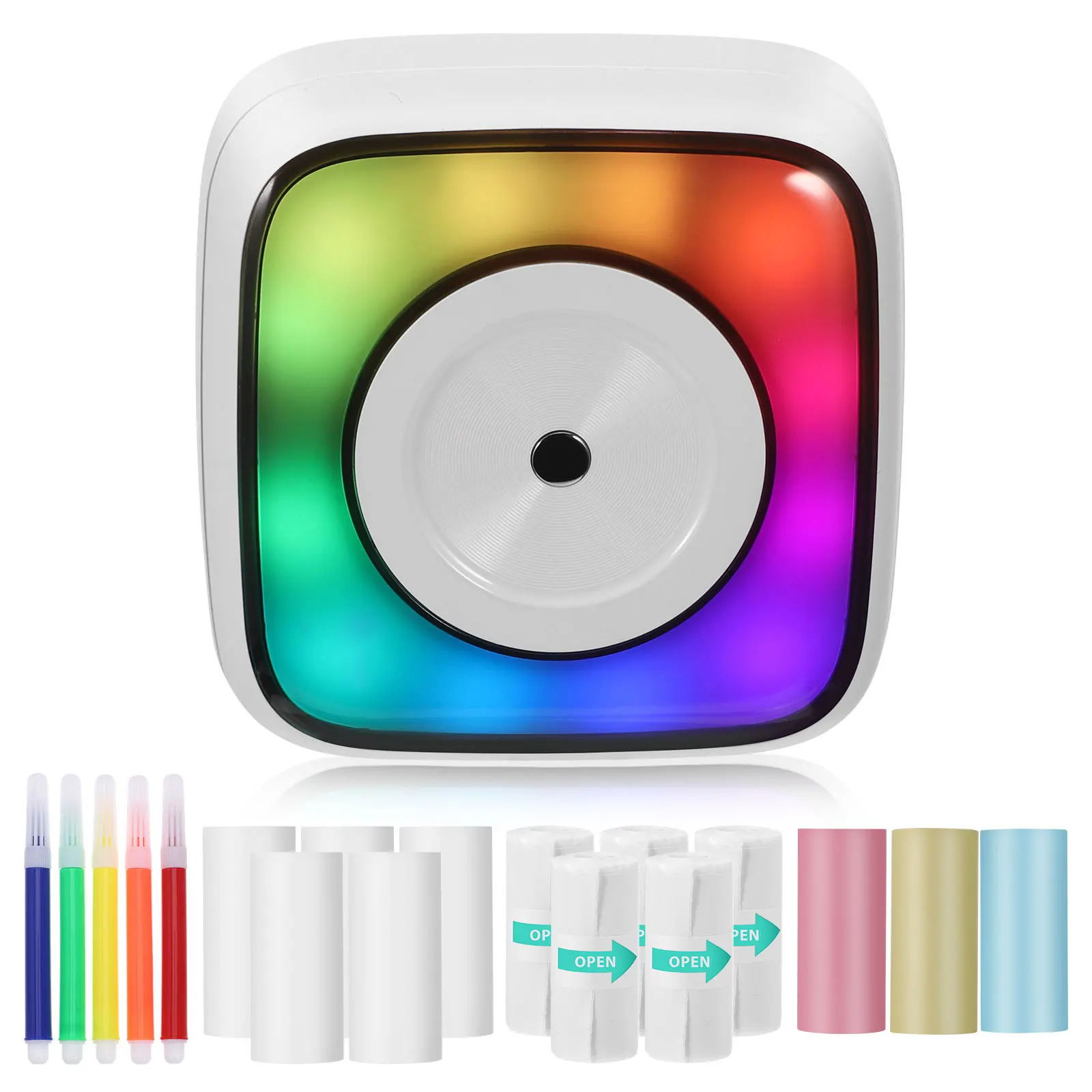 

1 комплект термопринтера портативный мини-карманный бесчернильный беспроводной принтер для изготовления наклеек печатная бумага карманный принтер