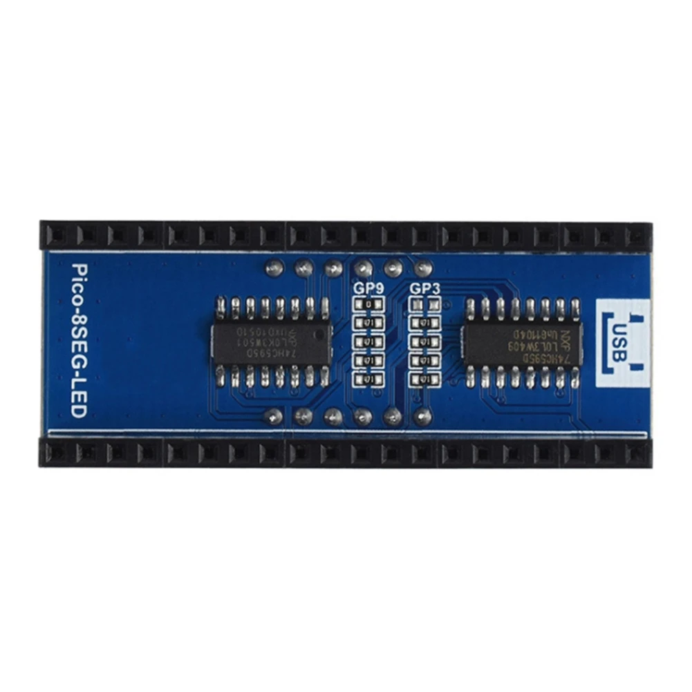 Módulo de pantalla ABBH-4 dígitos de 8 segmentos para Raspberry Pi Pico, controlador 74HC595 integrado, Compatible con SPI, fácil de usar