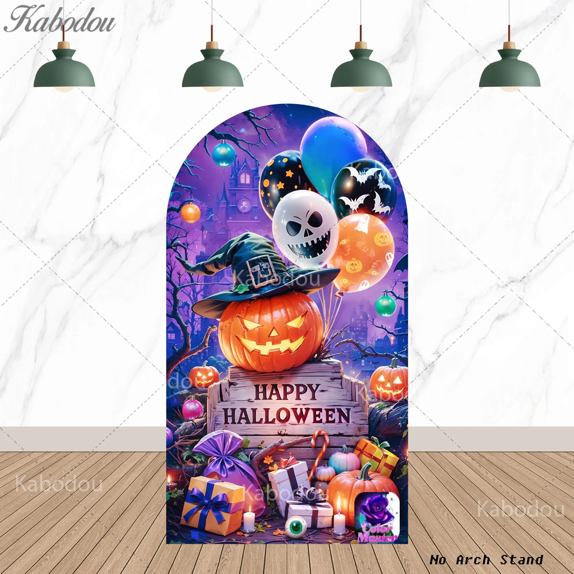 كابوس قبل عيد الميلاد قوس خلفية سعيد هالوين موضوع حفلة عيد ميلاد زينة في الهواء الطلق خلفية التصوير الدعائم