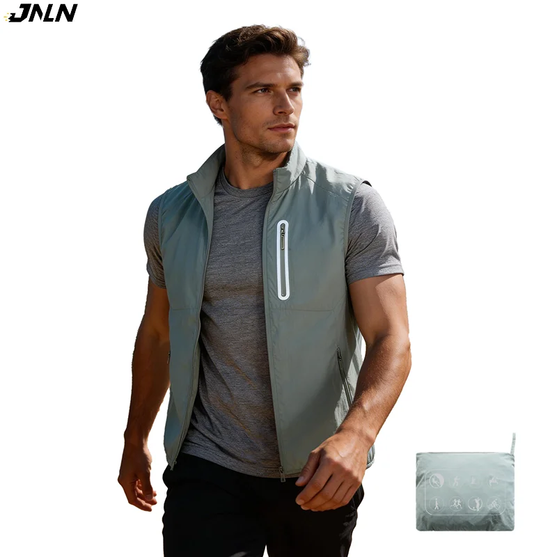 

JNLN Men's Women's Running Vest Climbing Camping Hiking Fishing Vest Unisex Summer Waterproof Self-Storage Sleeveless Jacket