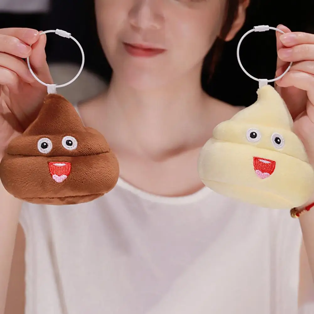 Backpack Ornament Cute Poop Plush Keychain Funny Emoticon Backpack Pendant Soft Stuffed Toy Hanging Decoration Gift for Family
