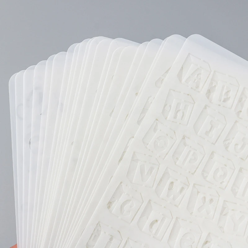 20 ชิ้นแบบพกพา PET Letter/จำนวนภาพวาดลายฉลุ DIY เครื่องมือ