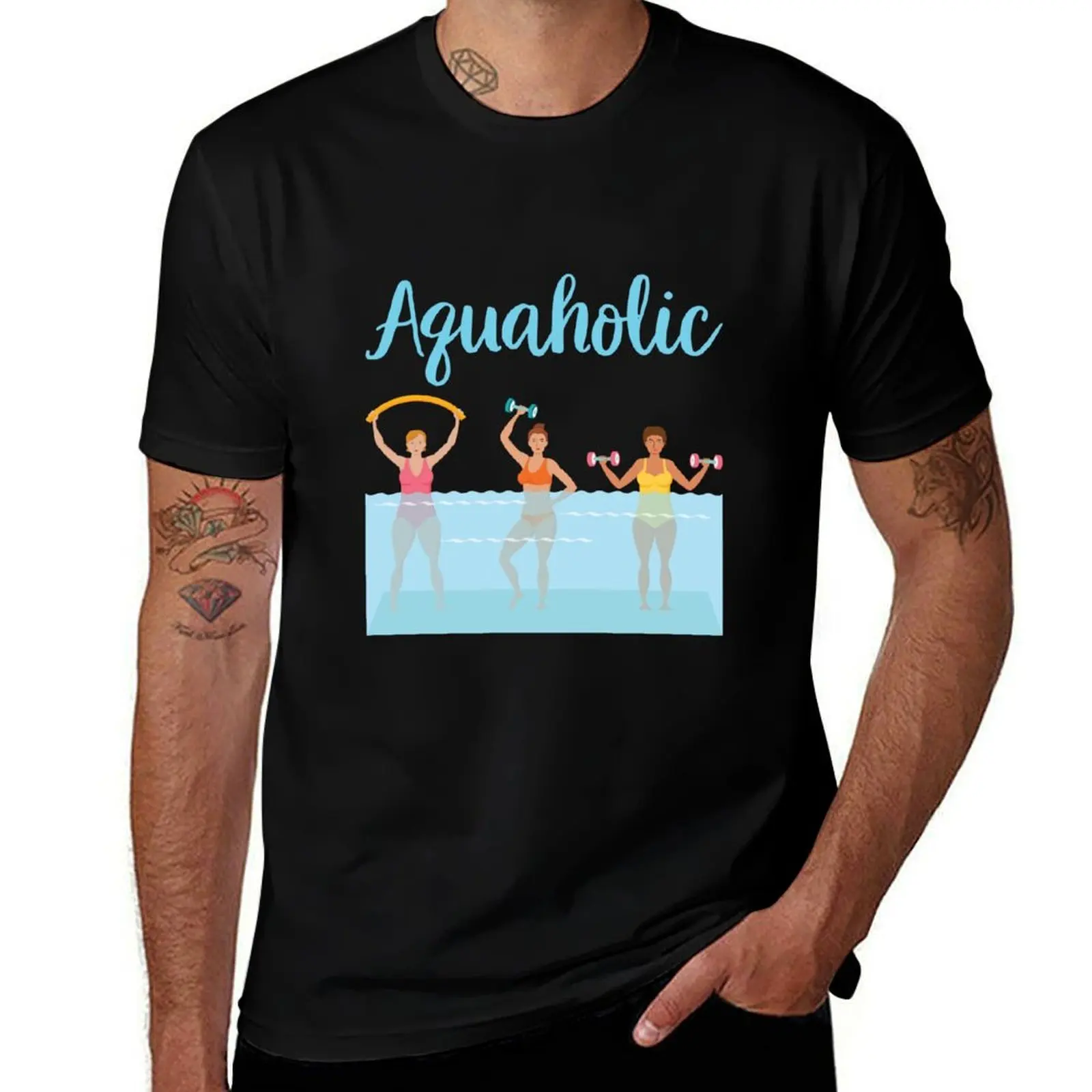 

Aquaholic Water Aerobics Waterobics T-Shirt Trend Art Print T-Shirt