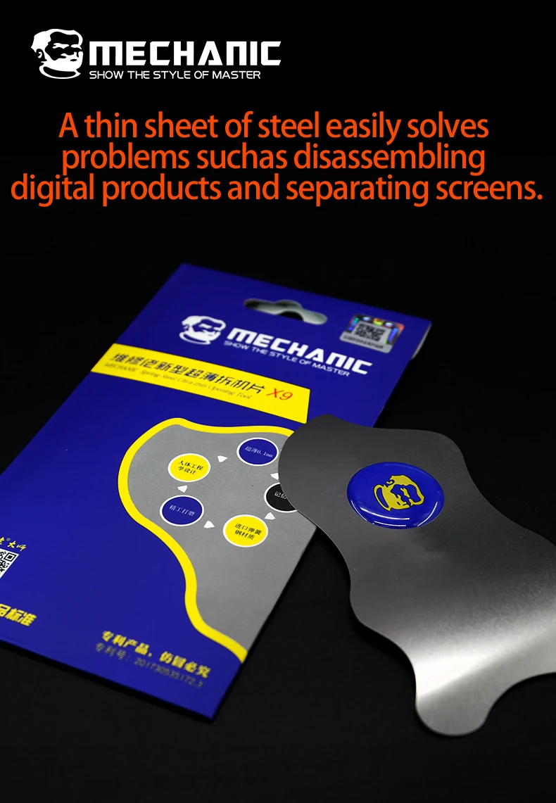 MECHANIC OFFICIAL High Repairman's New Dismantling Piece X9 Pry Piece Curved Screen Dismantling Blade For iPhone Android iPad
