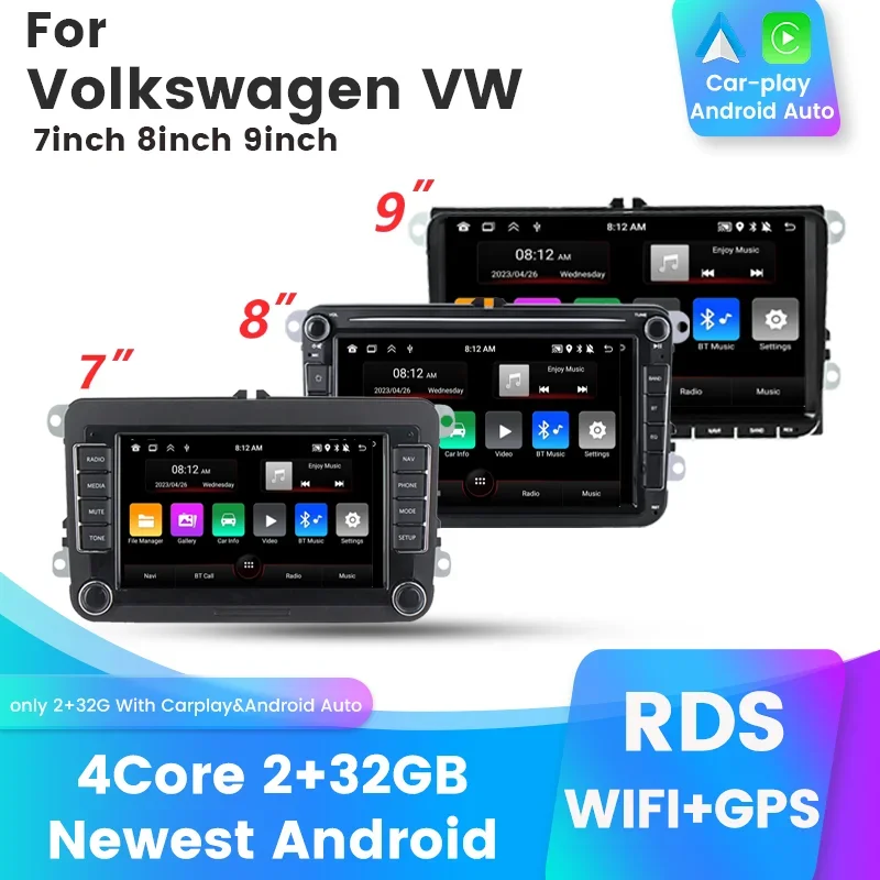 2Din Radio samochodowe dla VW Volkswagen Skoda Octavia Golf 5 6 Touran Passat B6 Polo Jetta MK5 MK6 Autoradio CarPlay odtwarzacz multimedialny