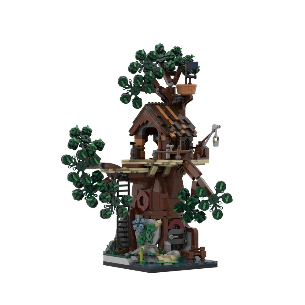 Gobricks MOC The ancient tree Woodland Retreat Building Blocks Forest Old Trees Model Tree House Bricks Assembled Toy Kids Gift