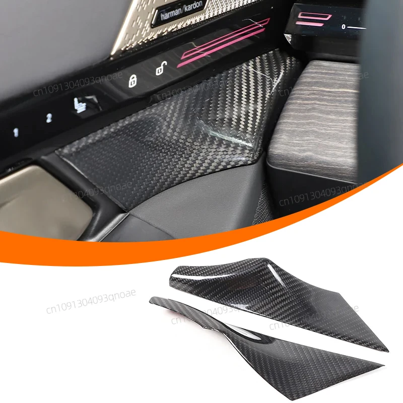 

For 5 Series I5 M60 G60 G68 2024+ Real Carbon Fiber Car Door Inner Handle Front Decorative Cover Car Accessories