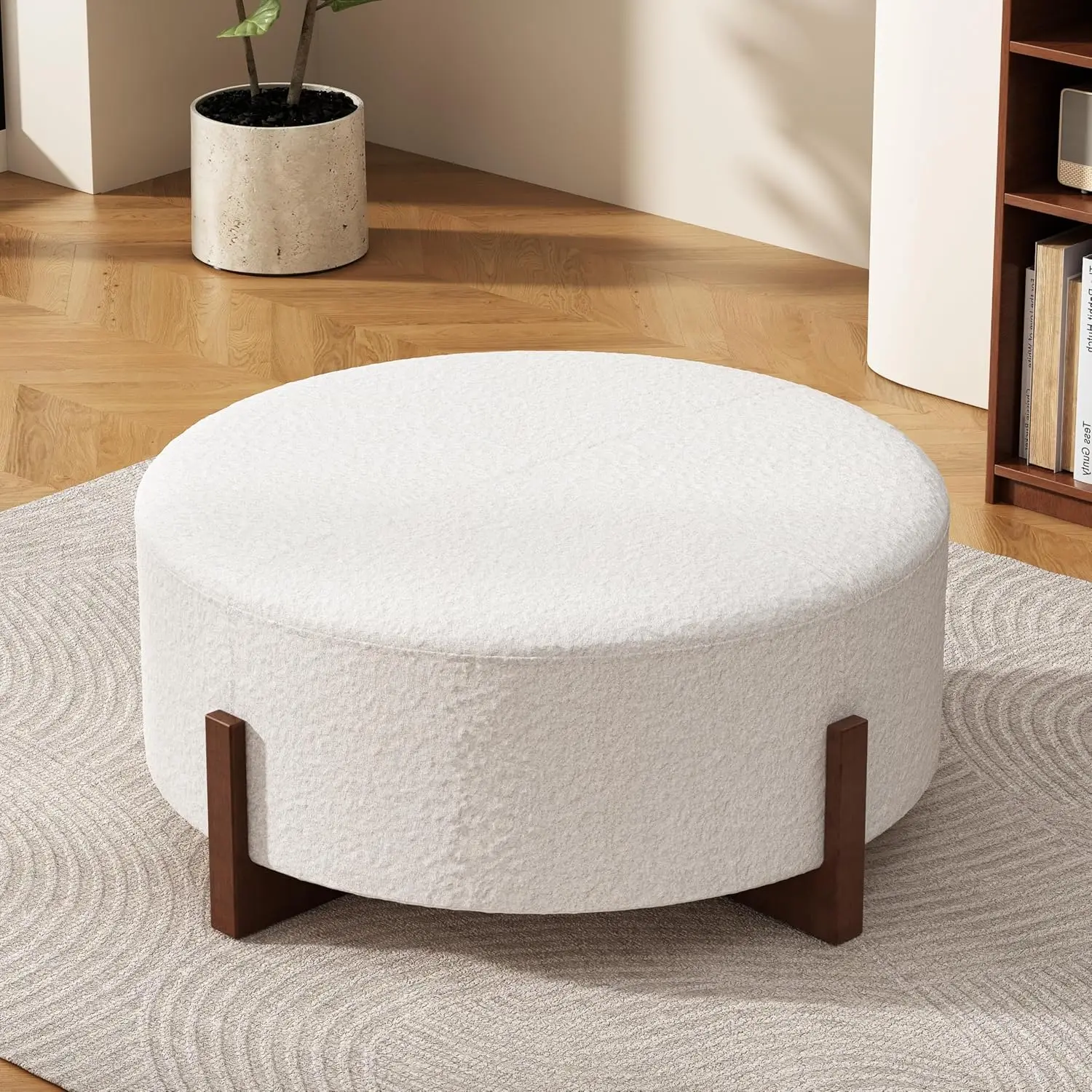 

Мягкий пуф-столик, круглый деревянный кофейный пуф, большой диван для гостиной, на заказ