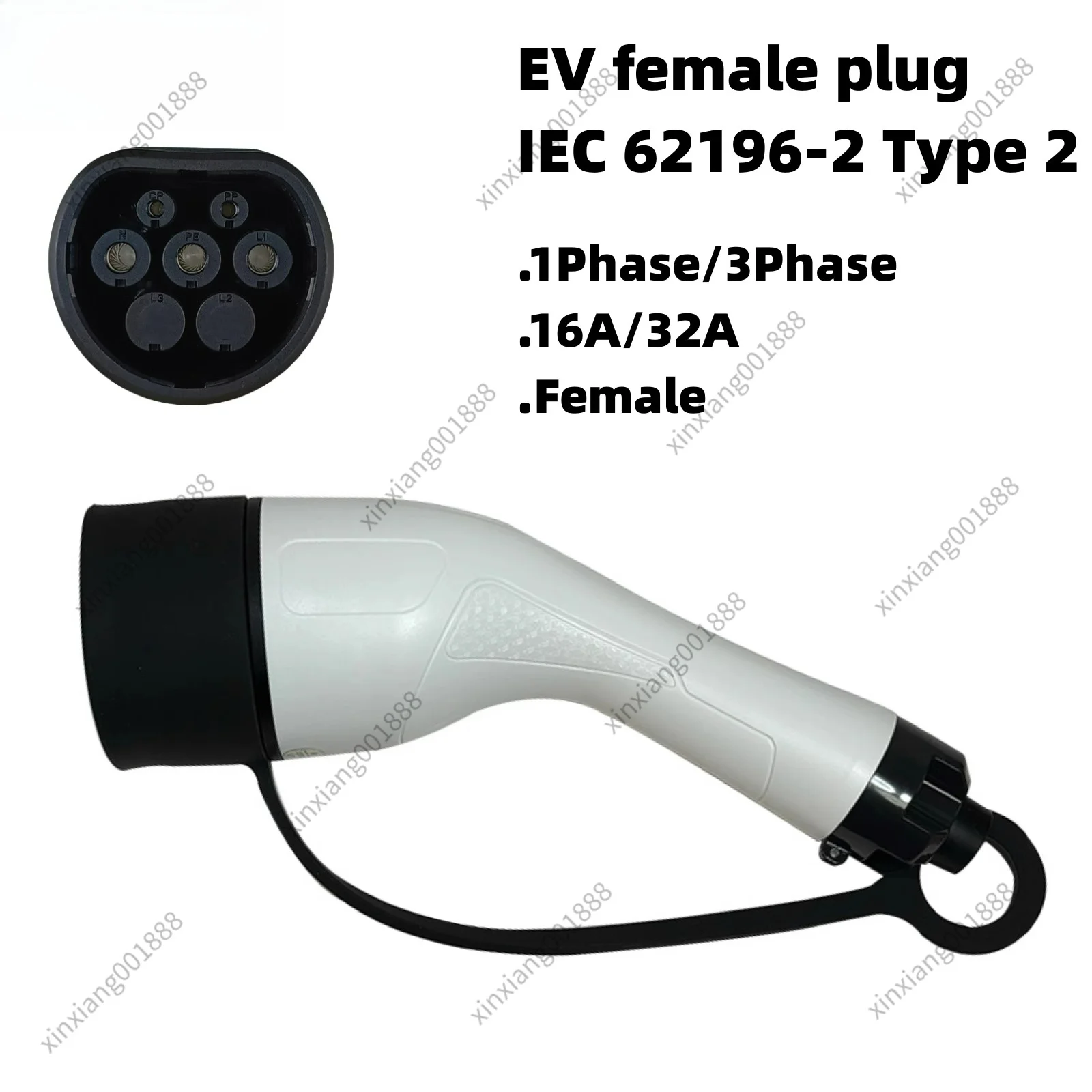 For Type2 EV Charging Gun Female Socket IEC62196-2 Single/Three Phase 380V Replacement Repair Part