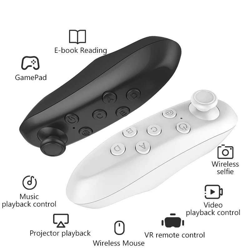 Remote Control Mobile Phone VR Glasses Wireless For Apple/Android Smart Phone Bluetooth Gamepad Remote E Book Page Turning Lever