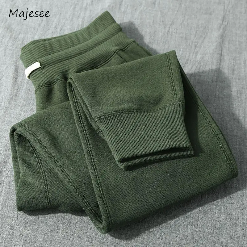 

Pants Men Straight All-match Loose Autumn Ankle-banded Retro Casual Fashion American Style Streetwear Daily Drawstring Solid