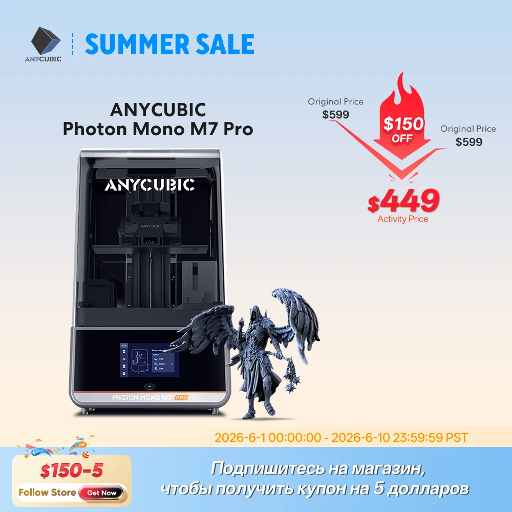 ANYCUBIC Photon Mono M7 Pro Stampante 3D in resina LCD da 10.1 '' 14K Mono MSLA Velocità della stampante 3D fino a 170 mm/h Dimensioni di stampa 223*126*230mm