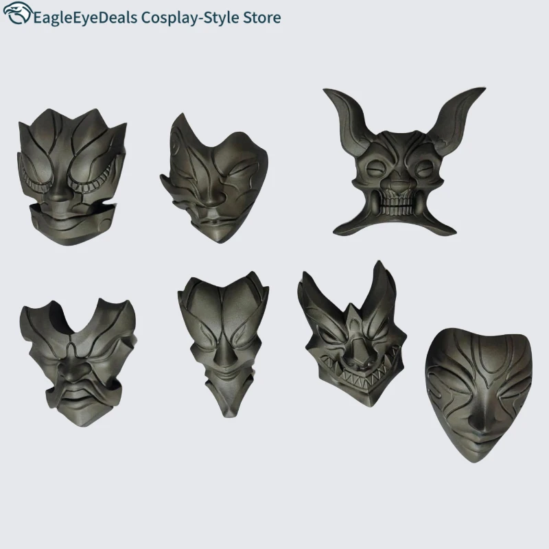 Gra Cosplay Yone Plastikowa maska i maski na talię dodają perukę Cos Rekwizyty - Anime Idealne dla League Cosplay na żywo i nie tylko! Dla kobiet mężczyzn