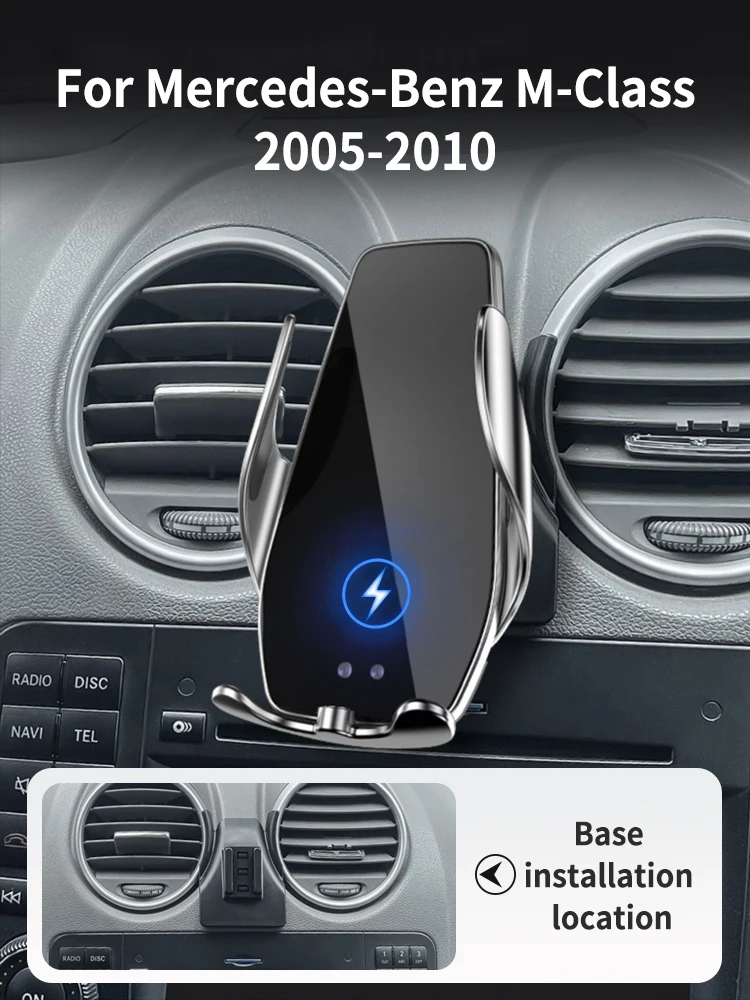 Car Phone Holder For Mercedes-Benz M-Class 2005-2010 Block -type base wireless bares rack accessories