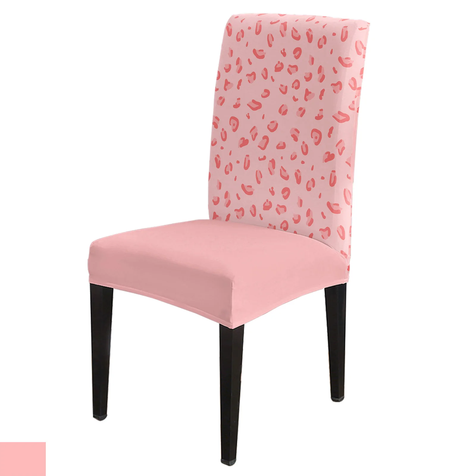 

Pink Leopard Dining Chair Cover 4/6/8PCS Spandex Elastic Chair Slipcover Case for Wedding Hotel Banquet Dining Room