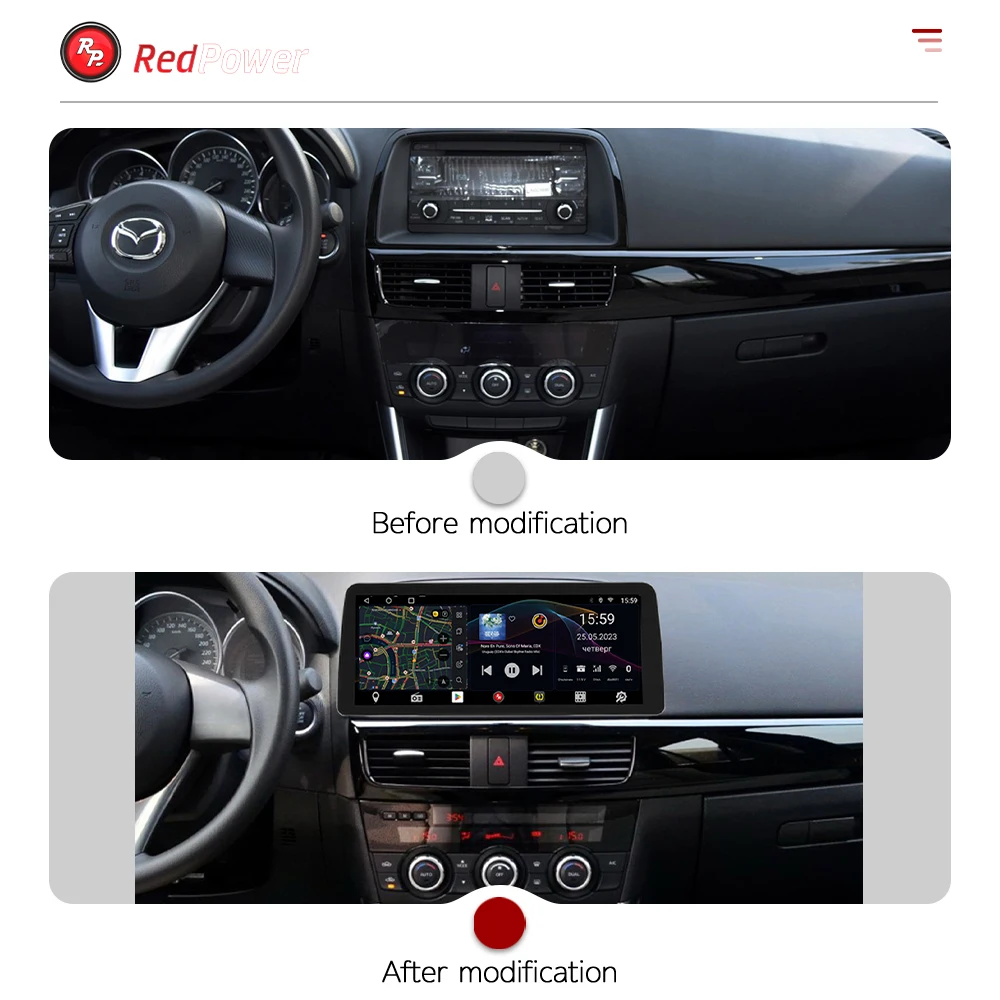 Redpower 12.3 inch Car Radio for MAZDA CX-5 2013-2015 Multimedia Player Screen GPS Android 10 Navigation CarPlay DSP