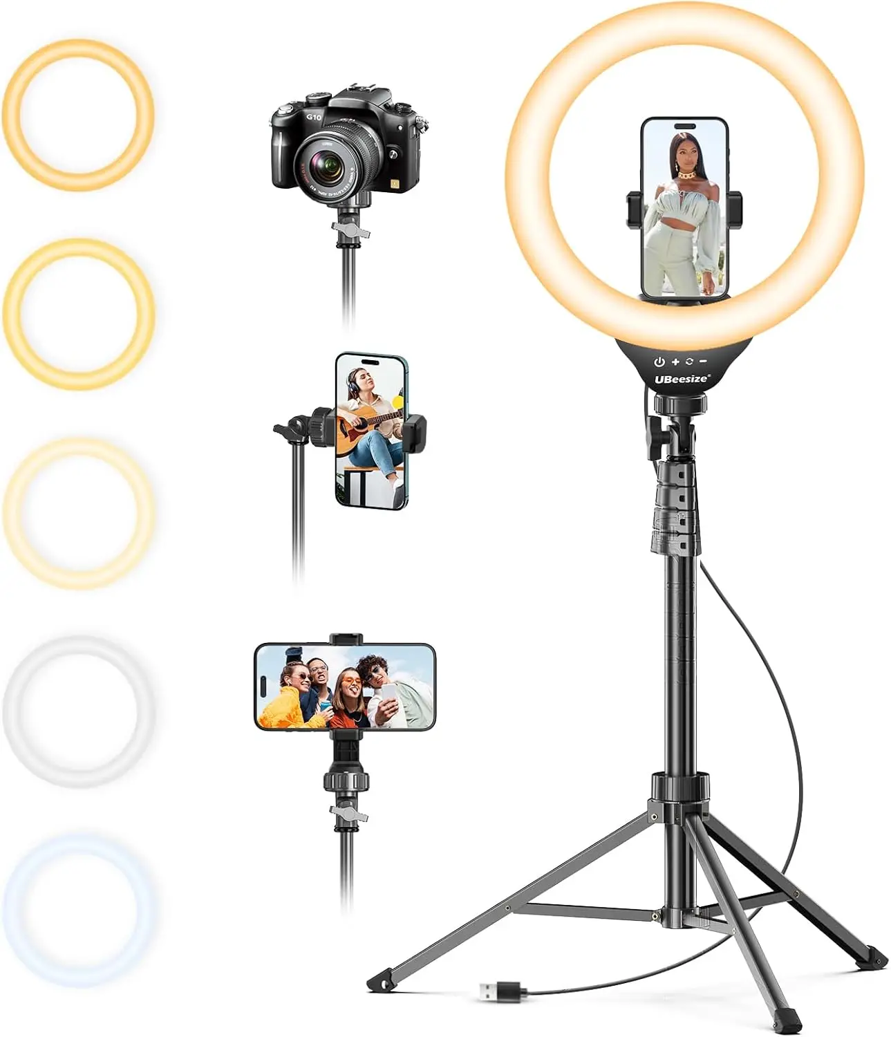 

12'' Selfie Ring Light with 62’’ Tripod Stand for Video Recording,LiveStreaming(YouTube, Instagram, TIK Tok),Cameras and Webcams
