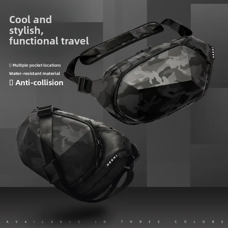 

Men's Crossbody Sling Bag -Student Chest Shoulder Pack for 9.7" iPad,Trendy Waist Fanny Pack,Unisex Daypack with Shape Retention