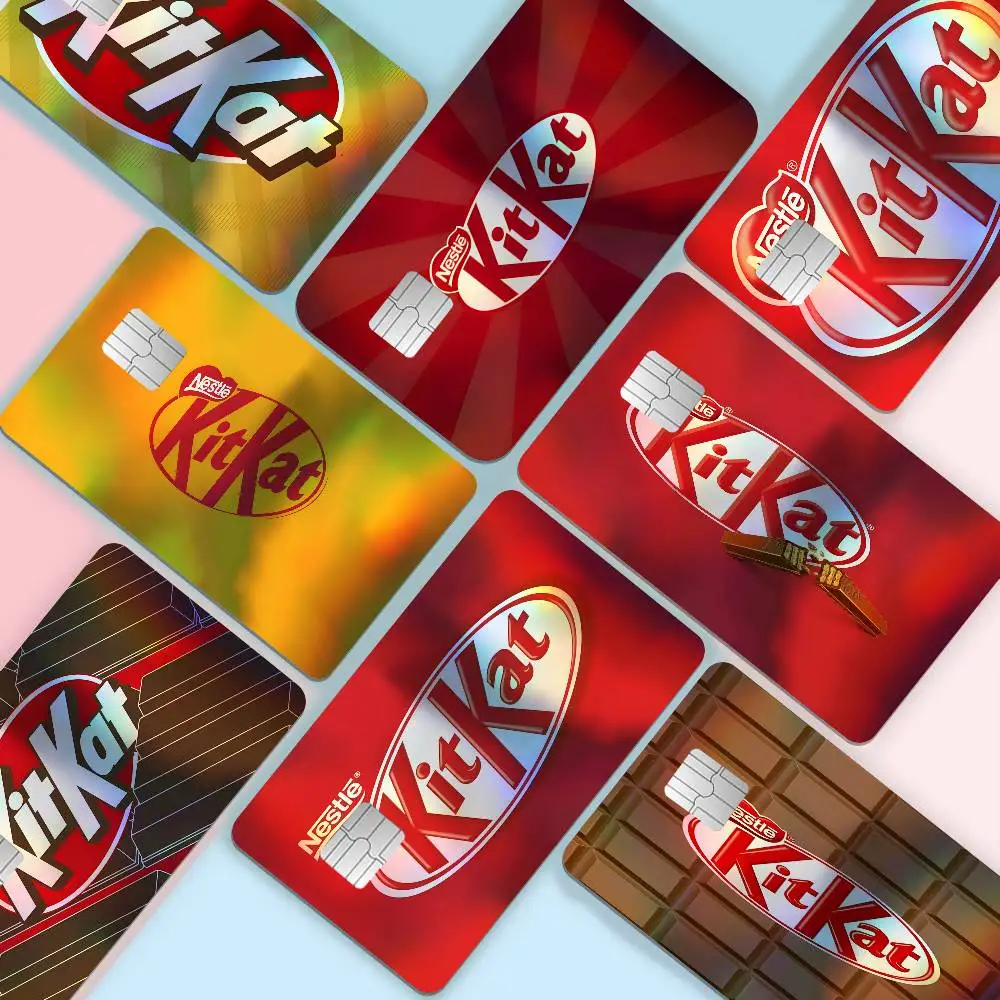 Nestle k-KitKatS Rainbow Laser Bank Card Stickers Self Adhesive Waterproof Daily Ornament