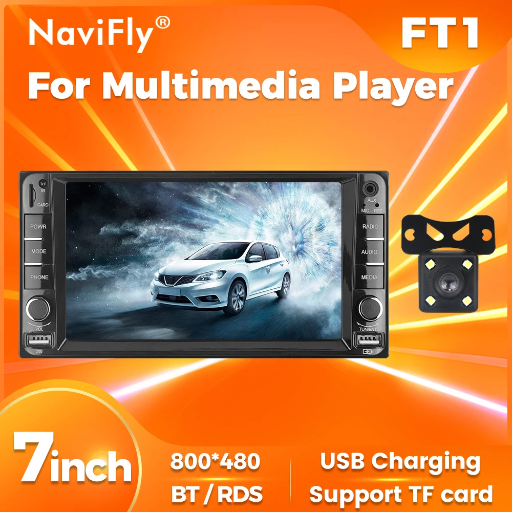 Navifly FT1 7inch HD Touch Screen 2Din For Toyota Car Radio Audio Stereo MP5 Player Autoradio Support USB BT Mirror Link GPS RDS