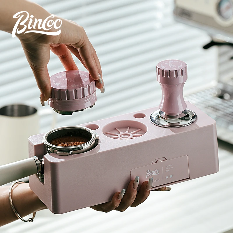 

Bincoo Espresso Organizer Station Plastic ABS -Multifunction Espresso Tamper Station-Adjustable Height Portafilter Tamper Holder