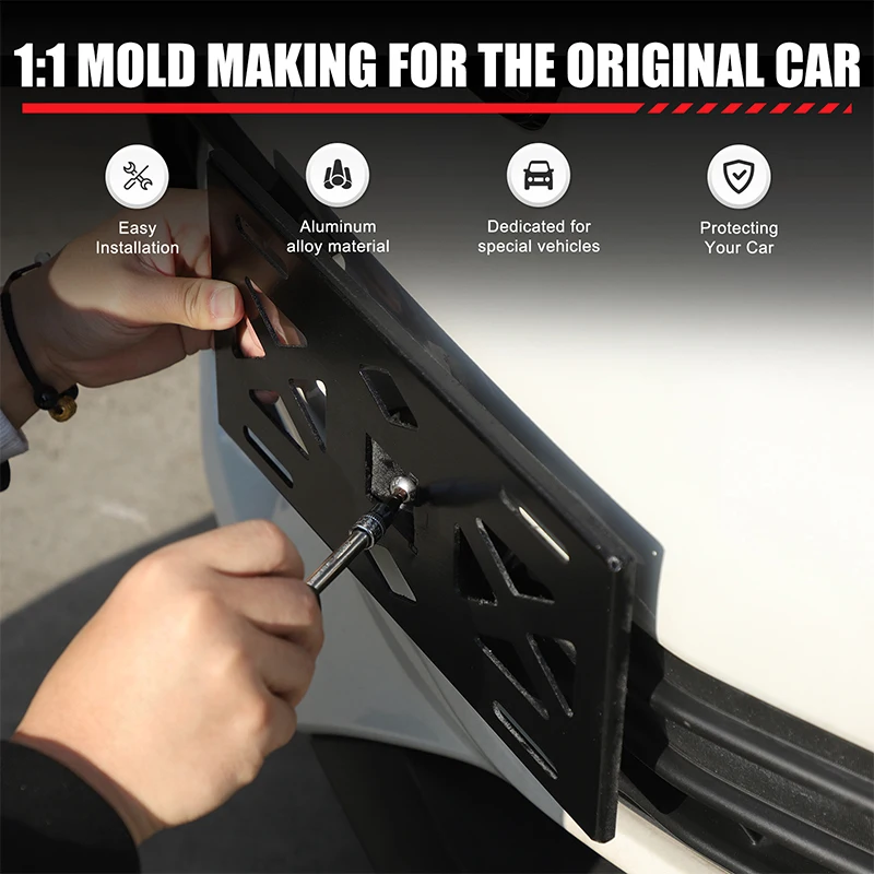 

1 шт. комплект из алюминиевого сплава, черный для Subaru BRZ 2022 + автомобильный передний бампер, держатель номерного знака, аксессуары для модификации внешней части автомобиля