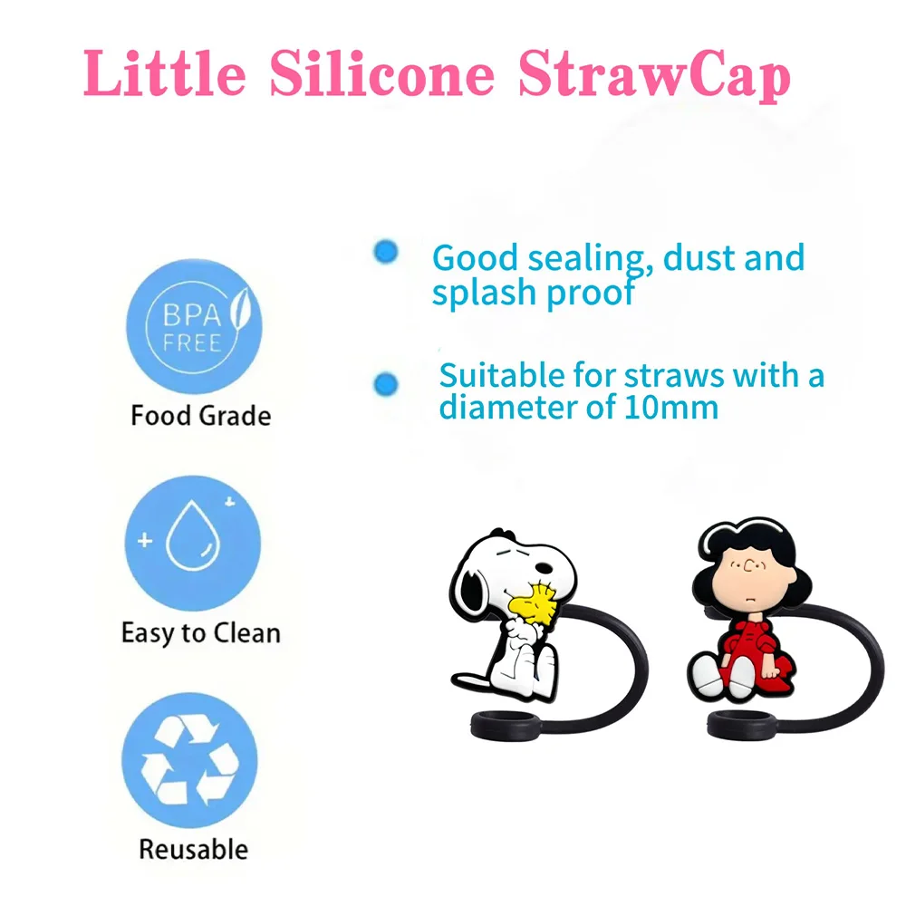Hot Toys 1-12pcs inside out Themed Dust-Proof Reusable Stanley Cup Straw Topper Cute 10mm Straw Cover Cap Lids