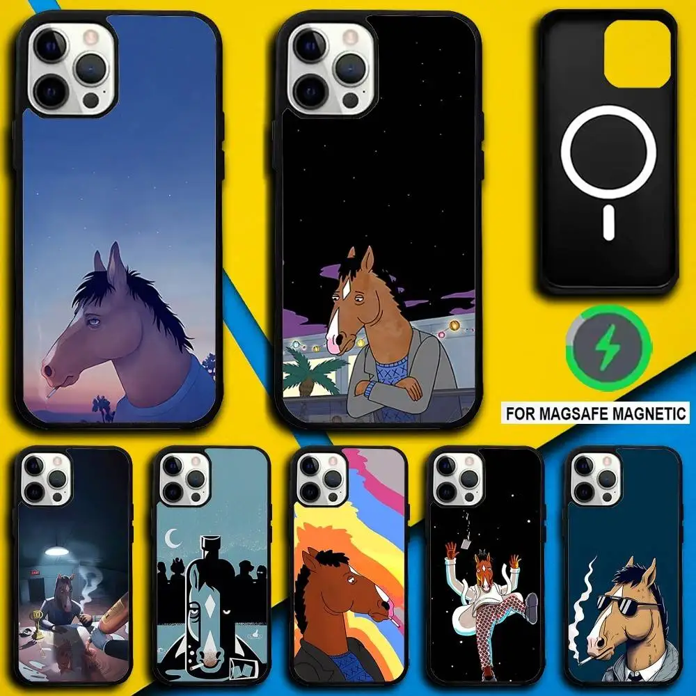 

B-BoJack Horsemans Phone Case For iPhone 16,15,14,13,12,11,Pro,Max,Plus,Mini,SE4,E Magnetic Magsafe Wireless Charging