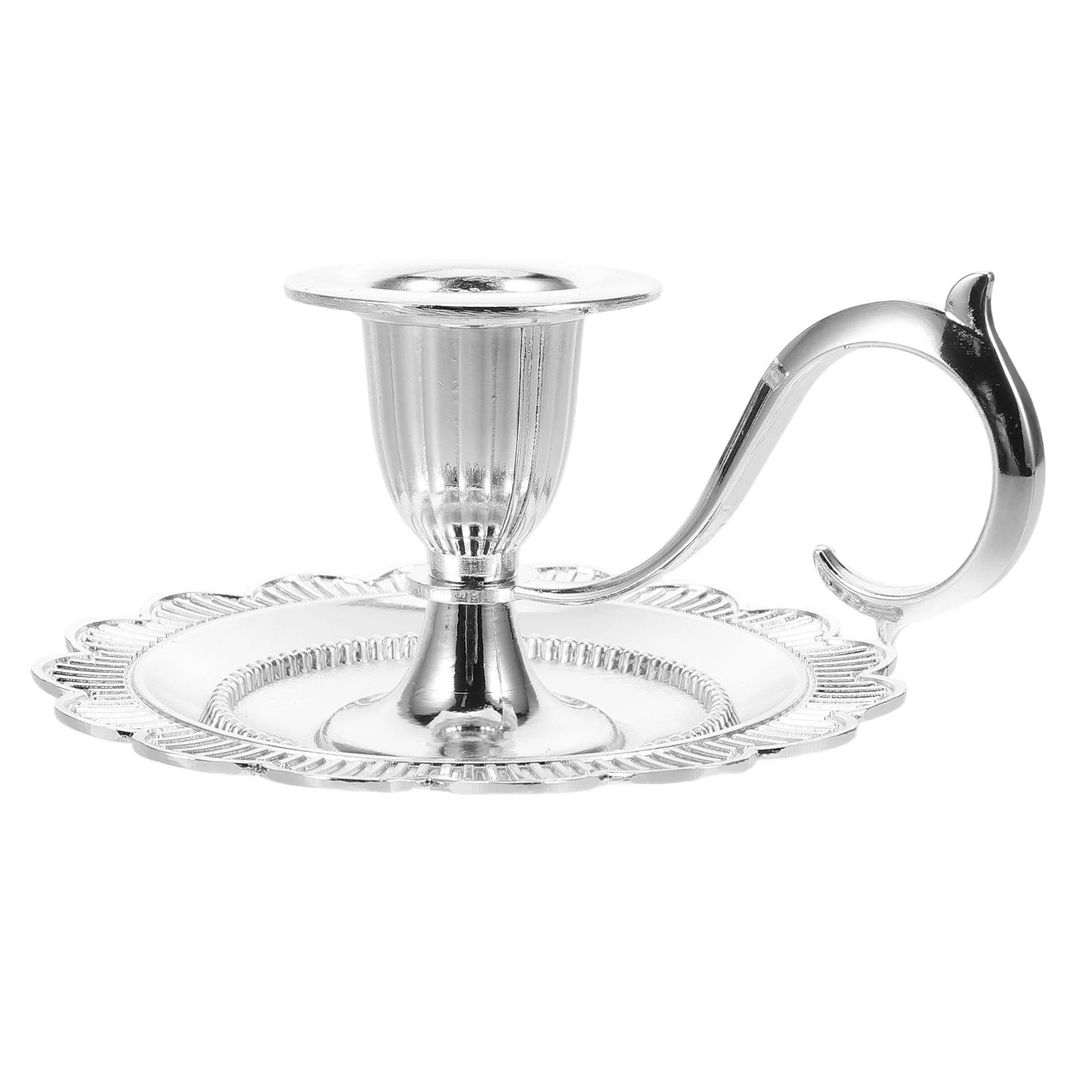 

Retro Candlestick Plate Fireplace Holder Farmhouse Floral Tray Base Decorative Metal Holders